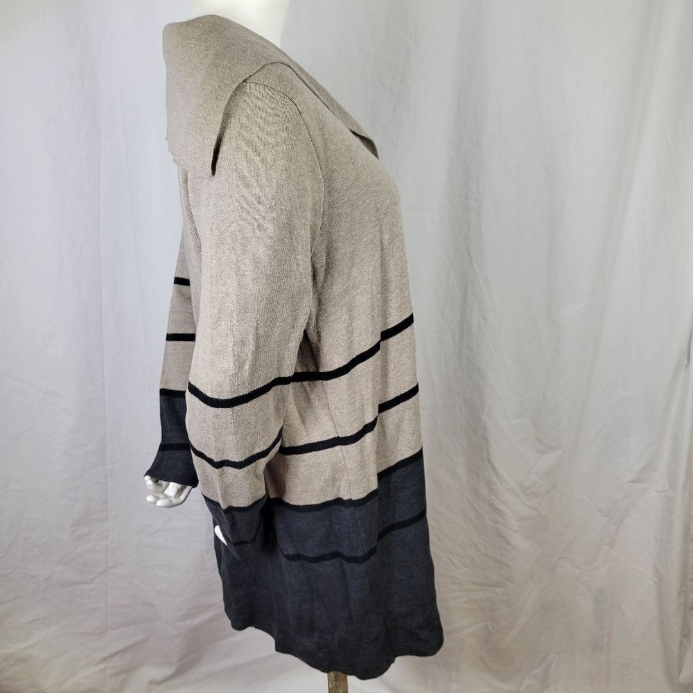 Apt. 9 Oatmeal And Gray Color Block Long Sleeve O… - image 5